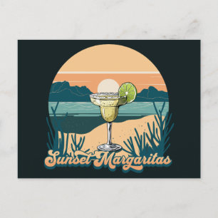 Carte Postale Retro Sunset Margaritas