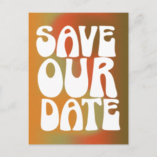 Carte Postale Retro Super Orange Trendy Gradient Enregistrer La 