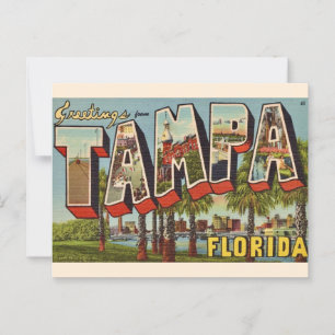 Carte postale Retro Tampa Florida Grey