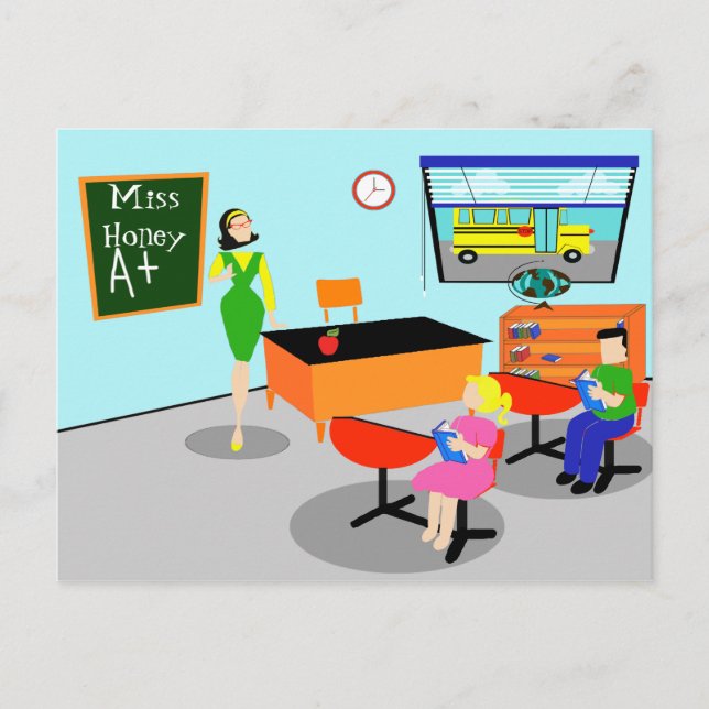 Carte postale Retro Teacher (Devant)