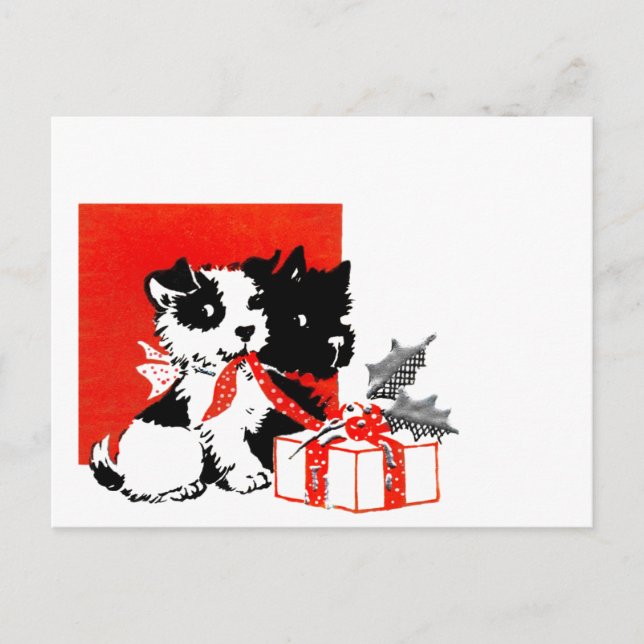 Carte Postale Retro Terrier et Scotty Dogs (Devant)