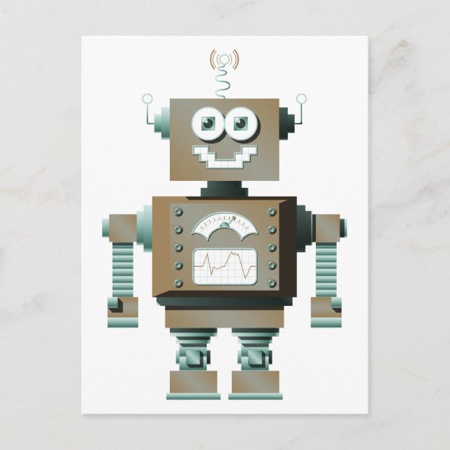 Carte Postale Retro Toy Robot (lt) (Devant)