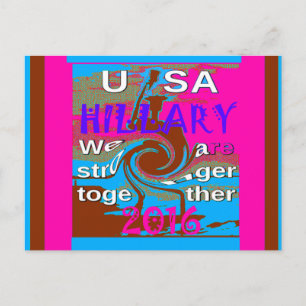 Carte Postale Rétro USA Plus Forts Ensemble Impression d'Art Abs