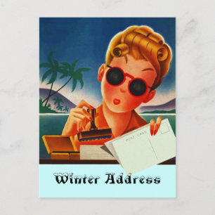 Carte postale Retro Vacances Contact ou Adresse hi