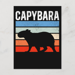 Carte Postale Retro Vintage Capybara Cute Animal