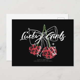 Carte Postale Retro Vintage Cherry Quote Typography