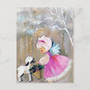 Carte postale Retro vintage Christmas Holiday Ange