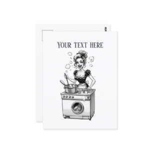 Carte Postale retro vintage dame ajouter du texte