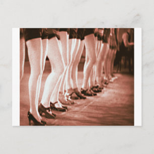 Carte Postale Retro Vintage Danser Femmes Belles Jambes de danse