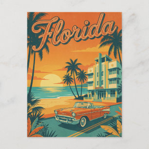 Carte postale rétro vintage de Floride