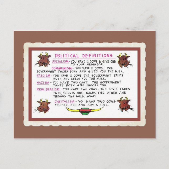 Carte Postale Retro vintage drôle politique pour cowboys (Devant)