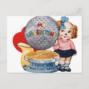 Carte postale Retro Vintage gaufre Valentine Holid