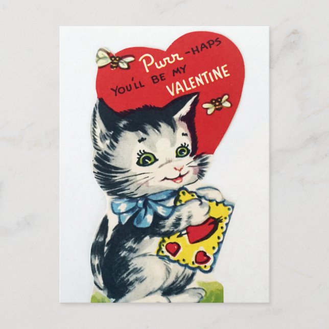 Carte postale Retro Vintage Holiday Valentine (Devant)