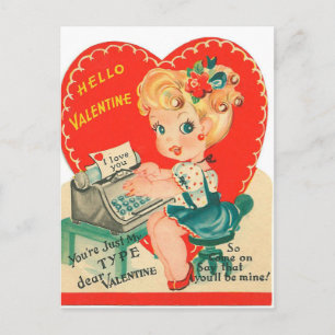 Carte postale Retro Vintage Lady Valentine Holiday