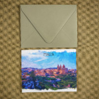 Retro Vintage Malte panorama Aquarelle vue