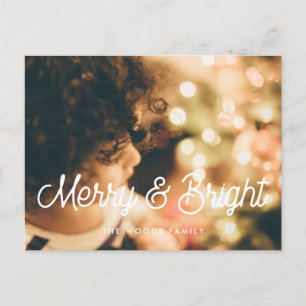 Carte Postale Retro vintage Merry et Bright Holiday photo