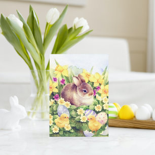 Carte postale Retro vintage Pâques lapin