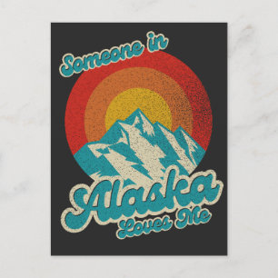 Carte Postale Retro vintage Quelqu'Un En Alaska M'Aime les année