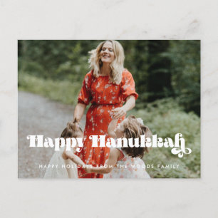 Carte Postale Retro vintage script Happy Hanoukka photo