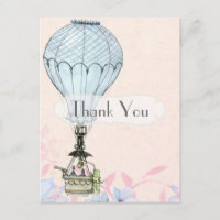 Retro Vintage Steampunk Hot Air Balloon Merci