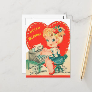 Carte Postale retro vintage Valentine