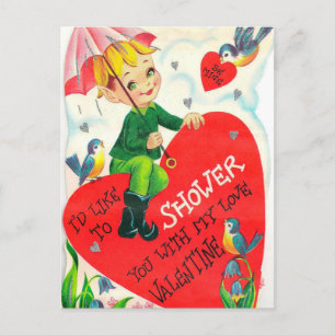 Carte postale Retro Vintage Valentine Holiday Shoo