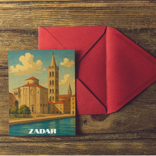 Carte Postale Retro Vintage Zadar Croatie Voyage
