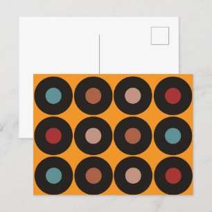 Carte Postale Retro Vinyl Record