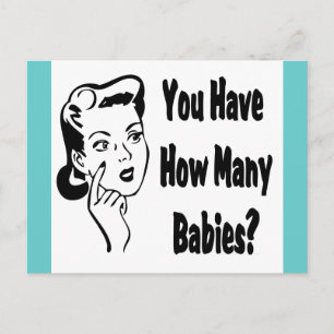 Carte Postale Retro Vous Avez Combien De Bébés ?