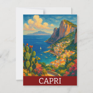 Carte Postale Retro Voyage Capri Italie Scenery