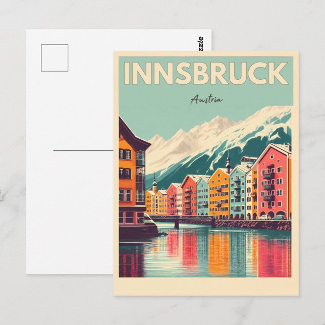 Carte Postale Retro Voyage Innsbruck Tyrol - Alpes autrichiennes (Devant / Derrière)