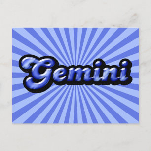 Carte Postale Rétro Zodiac Gemini