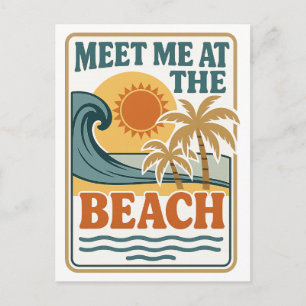Carte Postale Retrouvez-moi à la plage Vacances d'été rétro vint