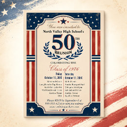 Carte Postale Rétunion de la 50e classe Americana rouge, blanc e