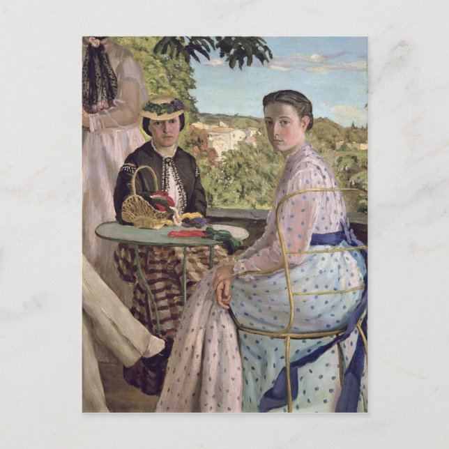 Carte Postale Réunion familiale, détail de deux femmes, 1867 (Devant)