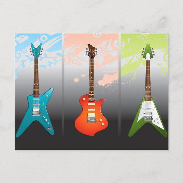 Carte Postale Rêve des Amoureux de Guitare Électrique (Devant)