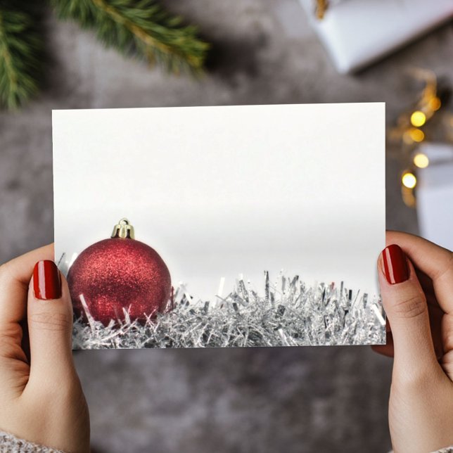 Carte Postale Rêve rouge ornement de Noël et amatrice d'argent (Créateur téléchargé)