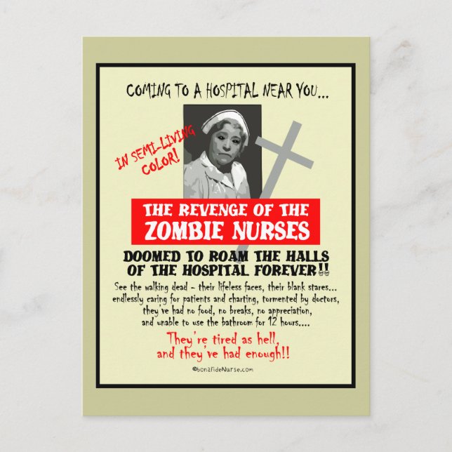 Carte Postale Revenge des infirmières zombies (Devant)