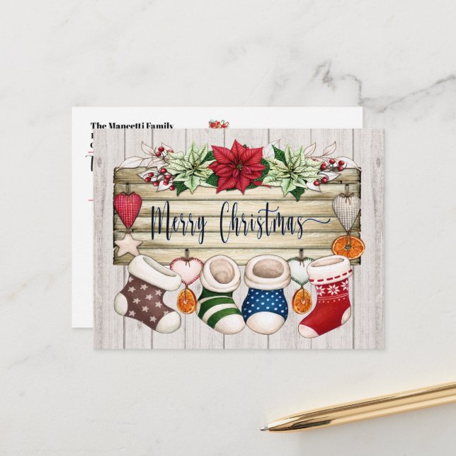 Carte Postale Revenir - Noël (Devant/Arrière en situation)