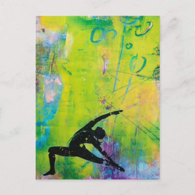 Carte postale Reverse Warrior Yoga Girl (Devant)