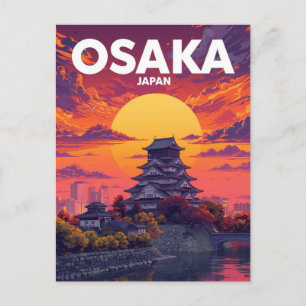 Carte Postale Rêves de coucher de soleil du château d'Osaka