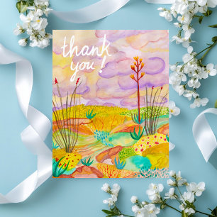 Carte Postale Rêves de désert Aquarelle Nouveau-Mexique Merci !