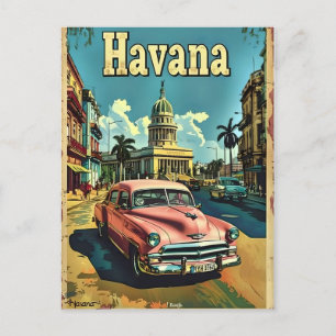 Carte Postale Rêves de La Havane : Voiture Vintage