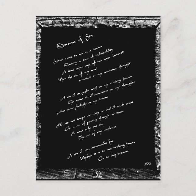 Carte Postale Rêves du péché (Devant)