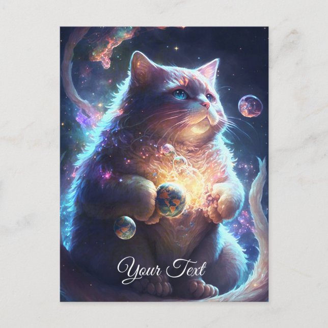 Carte Postale Rêveur de chat. (Devant)