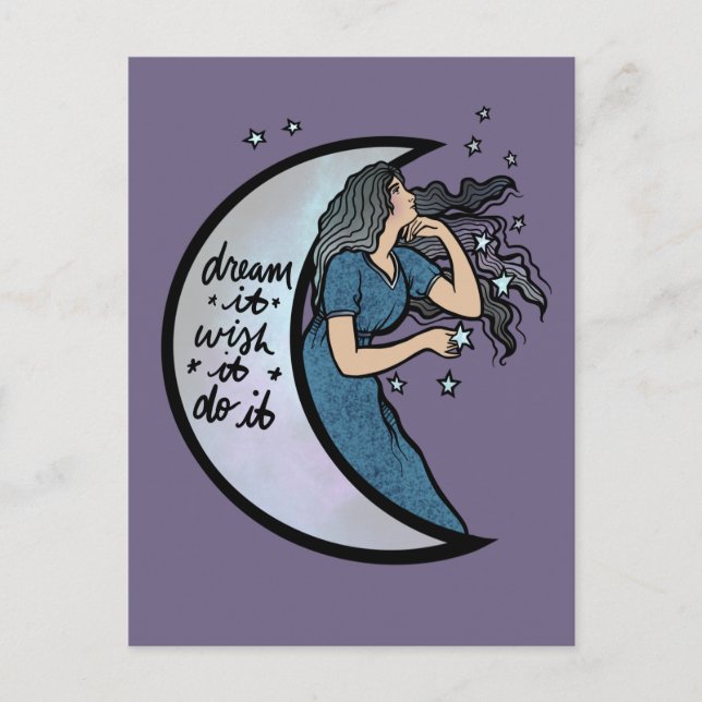 Carte Postale Rêvez-vous qu'il souhaite le faire Déesse Lune (Devant)