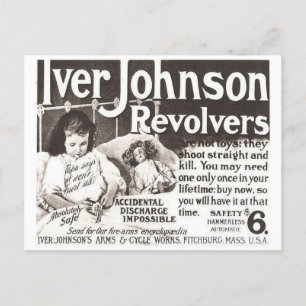 Carte Postale Revolver vintage et ne pas essayer à la maison