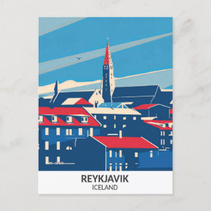 Carte Postale Reykjavik Islande Retro Artefacts Travel