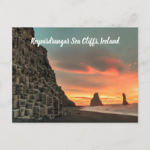 Carte Postale Reynisdrangar Sea Cliffs Islande stylisée