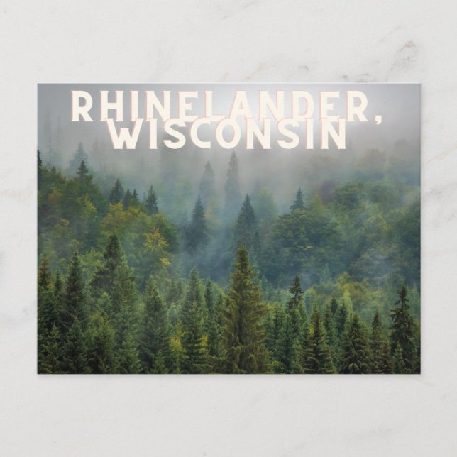 Carte Postale Rhinelander, Wisconsin Forest Haut Nord (Devant)